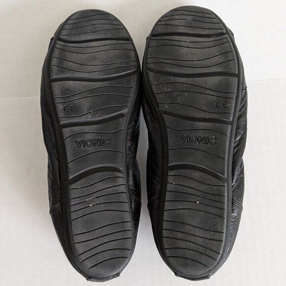 Vionic Natalia Ballet Flats Shoes Women's Size 8 US 39 EU Black Leather Slip On - Picture 3 of 9